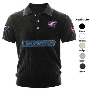 Columbus Blue Jackets Men’s Knitted Short Sleeve Polo Shirt