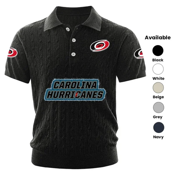Carolina Hurricanes Men’s Knitted Short Sleeve Polo Shirt