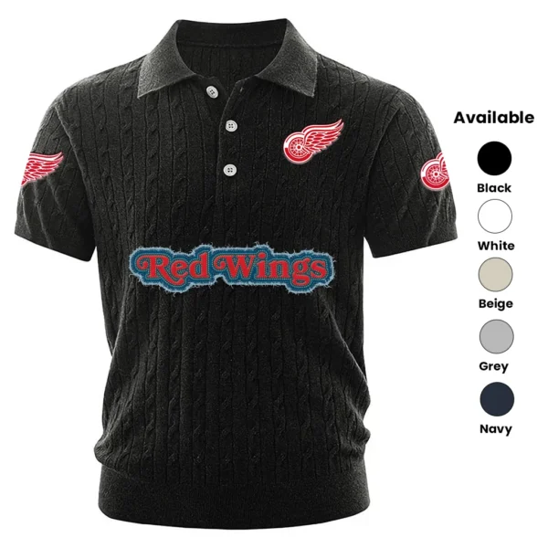 Detroit Red Wings Men’s Knitted Short Sleeve Polo Shirt