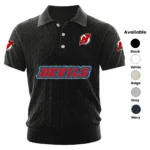 New Jersey Devils Men’s Knitted Short Sleeve Polo Shirt