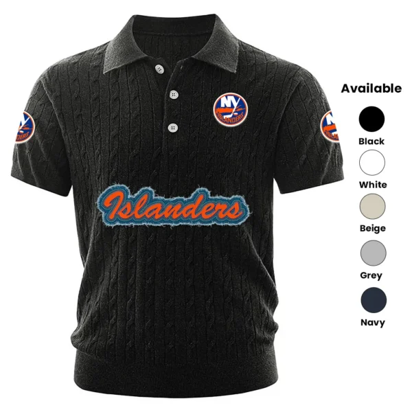 New York Islanders Men’s Knitted Short Sleeve Polo Shirt