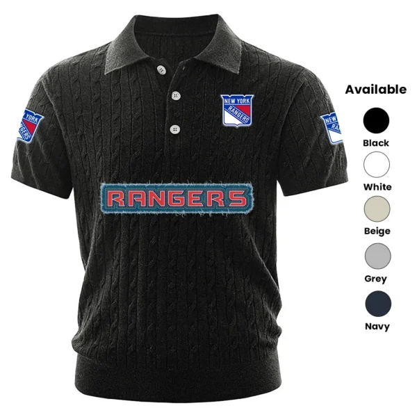 New York Rangers Men’s Knitted Short Sleeve Polo Shirt