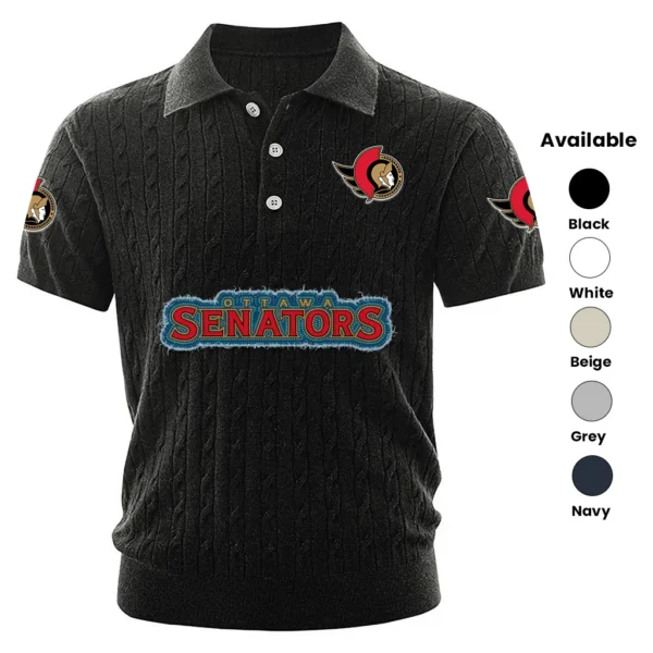 Ottawa Senators Men’s Knitted Short Sleeve Polo Shirt