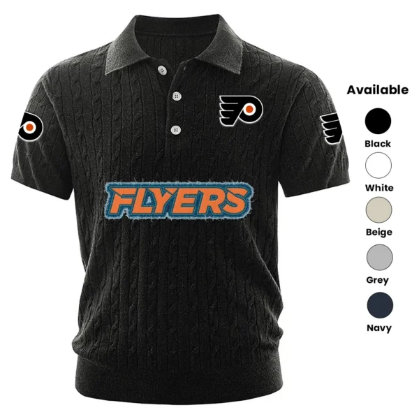 Philadelphia Flyers Men’s Knitted Short Sleeve Polo Shirt