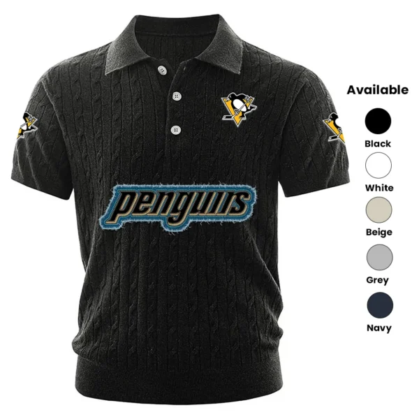 Pittsburgh Penguins Men’s Knitted Short Sleeve Polo Shirt