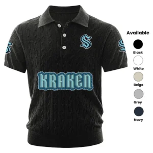 SeaKraken Men’s Knitted Short Sleeve Polo Shirt
