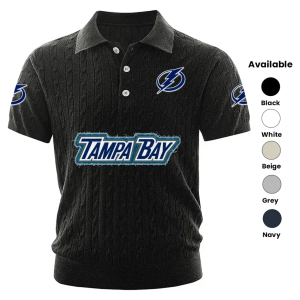 Tampa Bay Lightning Men’s Knitted Short Sleeve Polo Shirt