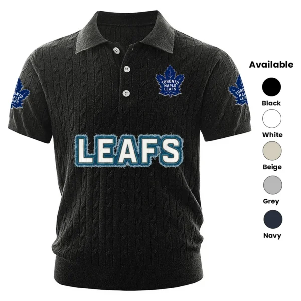 Toronto Maple Leafs Men’s Knitted Short Sleeve Polo Shirt