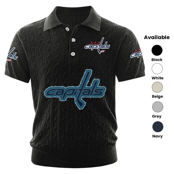Washington Capitals Men’s Knitted Short Sleeve Polo Shirt