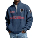 Atlanta Falcons Men’s Quarter Zip Pullover Sweatshirt Waffle Knit Pocket