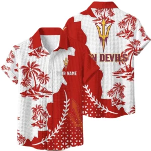 Arizona State Sun Devils Hawaiian Shirt Premium Lightweight Waffle Knit Personalize Name