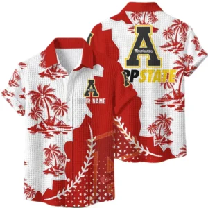 Appalachian State Mountaineers Hawaiian Shirt Premium Lightweight Waffle Knit Personalize Name