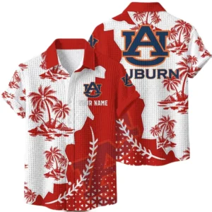 Auburn Tigers Hawaiian Shirt Premium Lightweight Waffle Knit Personalize Name