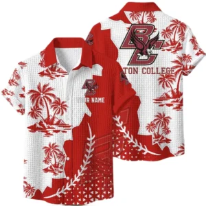 Boston College Eagles Hawaiian Shirt Premium Lightweight Waffle Knit Personalize Name