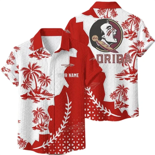 Florida State Seminoles Hawaiian Shirt Premium Lightweight Waffle Knit Personalize Name