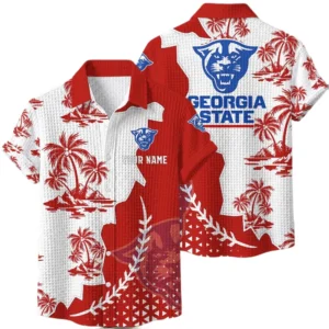 Georgia State Panthers Hawaiian Shirt Premium Lightweight Waffle Knit Personalize Name