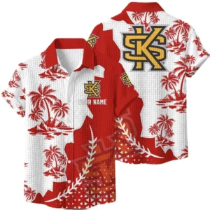 Kennesaw State Owls Hawaiian Shirt Premium Lightweight Waffle Knit Personalize Name