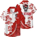NC State Wolfpack Hawaiian Shirt Premium Lightweight Waffle Knit Personalize Name