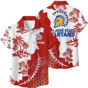 San Jose State Spartans Hawaiian Shirt Premium Lightweight Waffle Knit Personalize Name