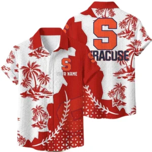 Syracuse Orange Hawaiian Shirt Premium Lightweight Waffle Knit Personalize Name