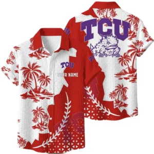 TCU Horned Frogs Hawaiian Shirt Premium Lightweight Waffle Knit Personalize Name