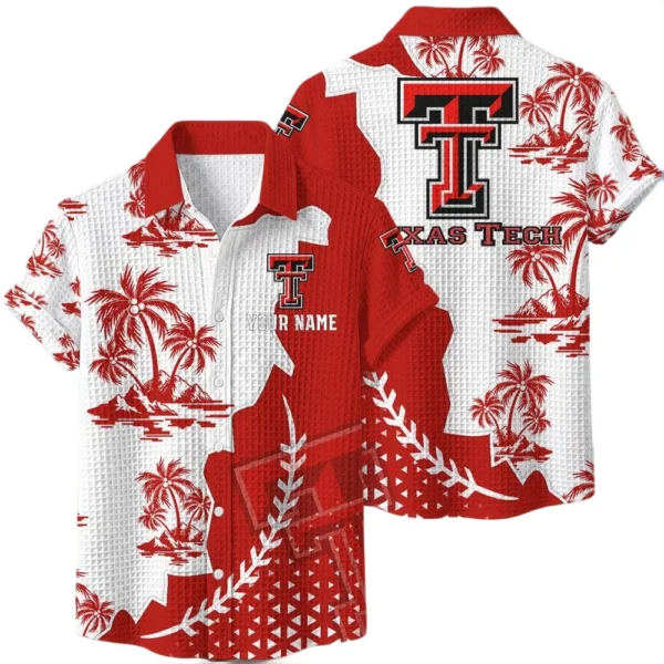 Texas Tech Red Raiders Hawaiian Shirt Premium Lightweight Waffle Knit Personalize Name