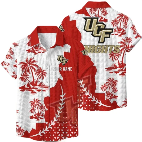 UCF Knights Hawaiian Shirt Premium Lightweight Waffle Knit Personalize Name