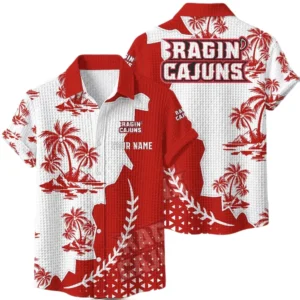 Louisiana Ragin Cajuns Hawaiian Shirt Premium Lightweight Waffle Knit Personalize Name