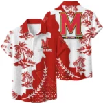 Maryland Terrapins Hawaiian Shirt Premium Lightweight Waffle Knit Personalize Name
