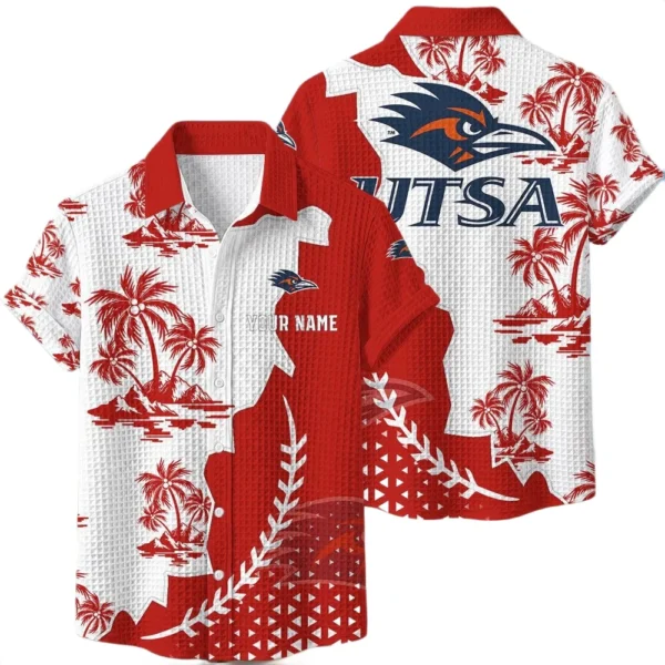 UTSA Roadrunners Hawaiian Shirt Premium Lightweight Waffle Knit Personalize Name