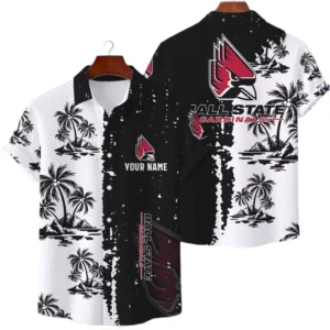 Ball State Cardinals Hawaiian Shirt Premium Lightweight Waffle Knit Customize Name
