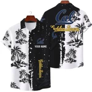 California Golden Bears Hawaiian Shirt Premium Lightweight Waffle Knit Customize Name