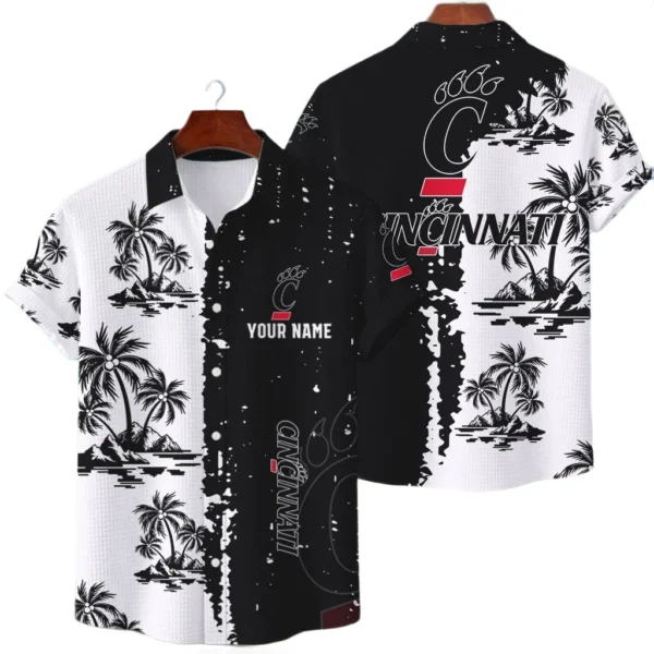 Cincinnati Bearcats Hawaiian Shirt Premium Lightweight Waffle Knit Customize Name