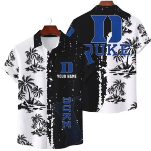 Duke Blue Devils Hawaiian Shirt Premium Lightweight Waffle Knit Customize Name