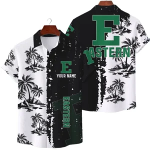 Eastern Michigan Eagles Hawaiian Shirt Premium Lightweight Waffle Knit Customize Name