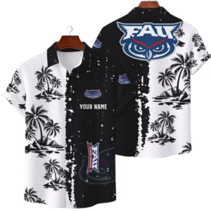 Florida Atlantic Owls Hawaiian Shirt Premium Lightweight Waffle Knit Customize Name
