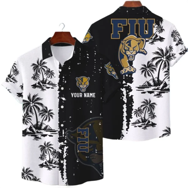 FIU Panthers Hawaiian Shirt Premium Lightweight Waffle Knit Customize Name