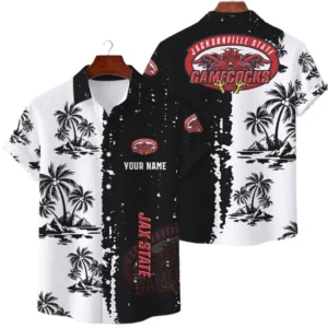 Jacksonville State Gamecocks Hawaiian Shirt Premium Lightweight Waffle Knit Customize Name
