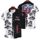 Liberty Flames Hawaiian Shirt Premium Lightweight Waffle Knit Customize Name