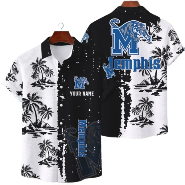 Memphis Tigers Hawaiian Shirt Premium Lightweight Waffle Knit Customize Name