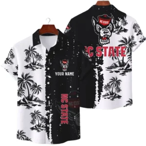 NC State Wolfpack Hawaiian Shirt Waffle Knit Material Options 2027 Personalize Name
