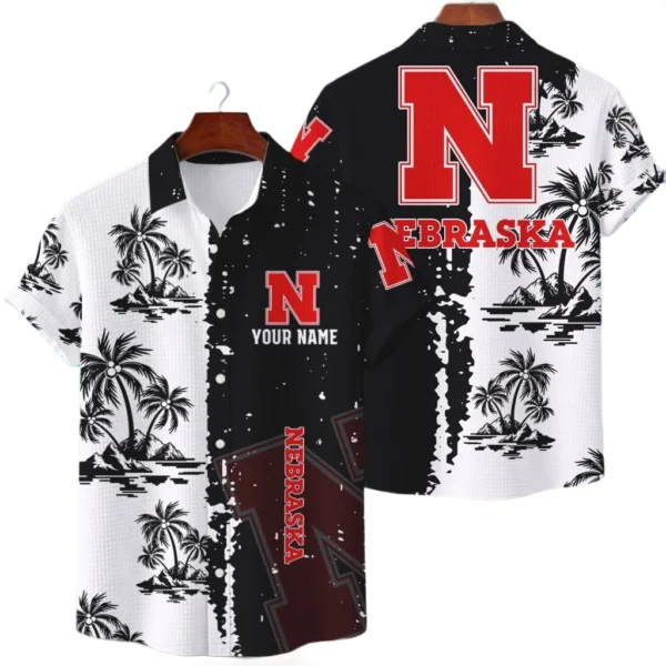 Nebraska Cornhuskers Hawaiian Shirt Waffle Knit Material Options 2027 Personalize Name