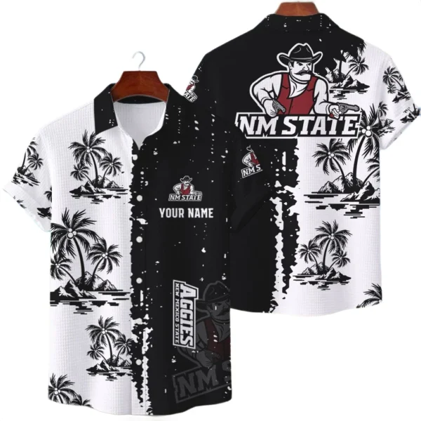 New Mexico State Aggies Hawaiian Shirt Waffle Knit Material Options 2027 Personalize Name