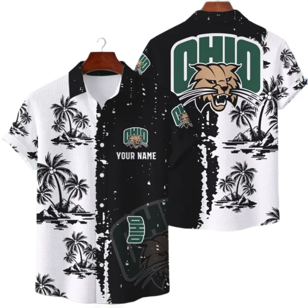 Ohio Bobcats Hawaiian Shirt Waffle Knit Material Options 2027 Personalize Name