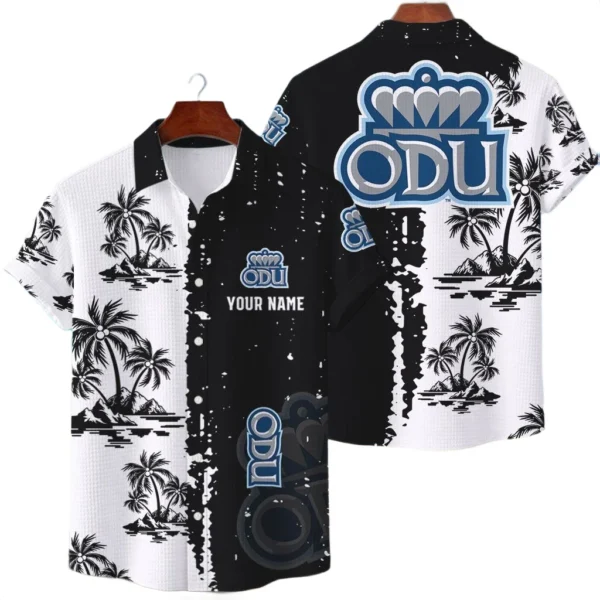 Old Dominion Monarchs Hawaiian Shirt Waffle Knit Material Options 2027 Personalize Name