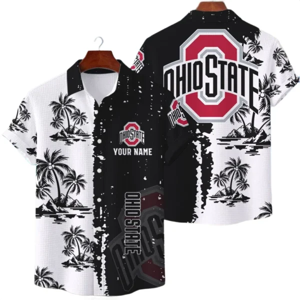 Ohio State Buckeyes Hawaiian Shirt Waffle Knit Material Options 2027 Personalize Name
