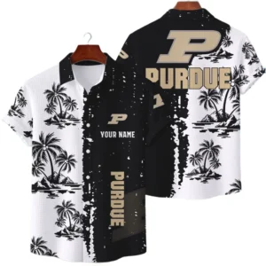 Purdue Boilermakers Hawaiian Shirt Waffle Knit Material Options 2027 Personalize Name