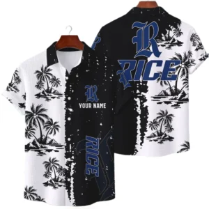 Rice Owls Hawaiian Shirt Waffle Knit Material Options 2027 Personalize Name