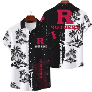 Rutgers Scarlet Knights Hawaiian Shirt Waffle Knit Material Options 2027 Personalize Name