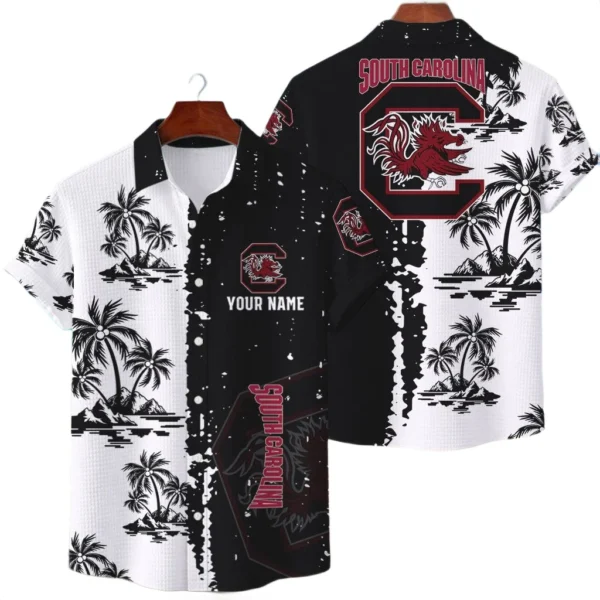 South Carolina Gamecocks Hawaiian Shirt Waffle Knit Material Options 2027 Personalize Name